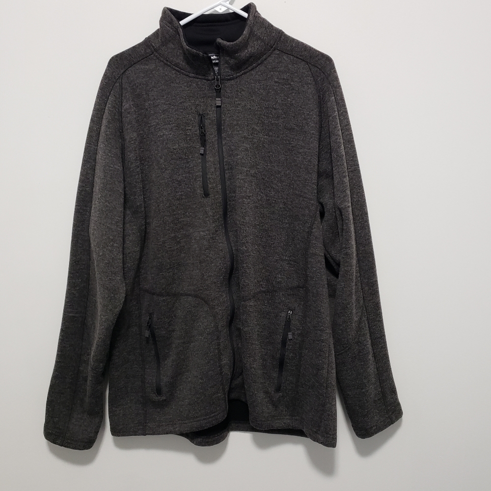 Landway Outerwear Gray Long Sleeve Full Zip Fleece Jacket Men's Size 2X